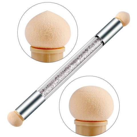 Factory Directly Famous Make-up Sponge Brushes Double Head Washable Replaceable Nail Tools Nail Paint Brush Set Drop Shipping