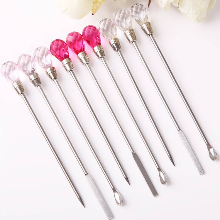 Nail Art Stirring Rod Tools Stainless Steel Acrylic Powder Liquid Uv Gel Spoon Spatula Pin Dotting Pen Nail Manicure Ch320